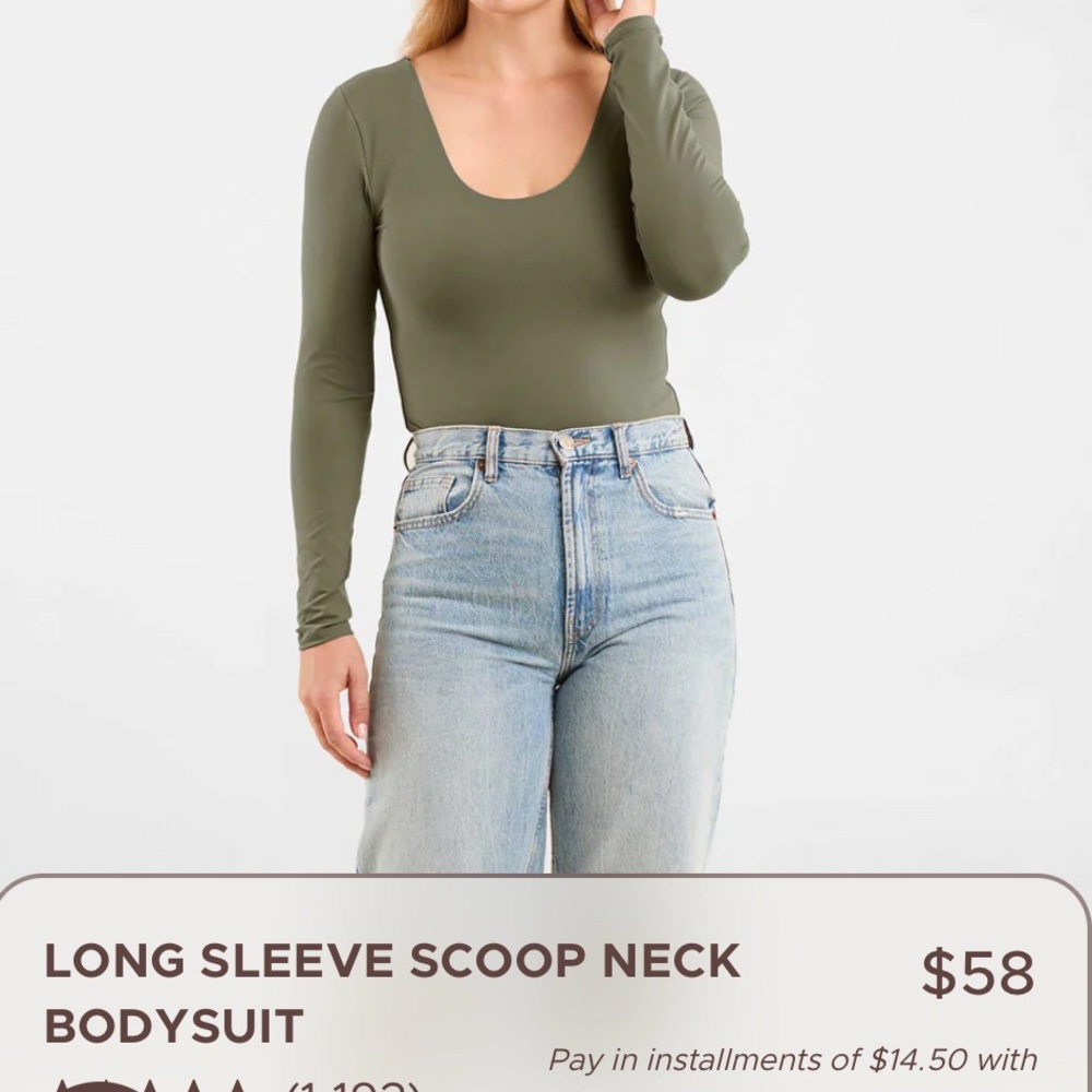 Nuuds long sleeve scoop neck body suit